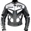 Yamaha R1 Grey Classic Leather Biker Jacket